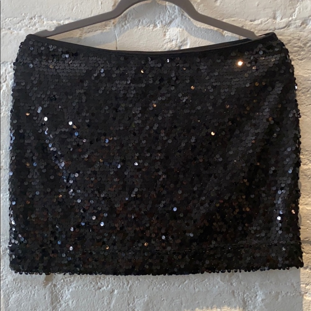 Express black sequin mini skirt sz M NWOT